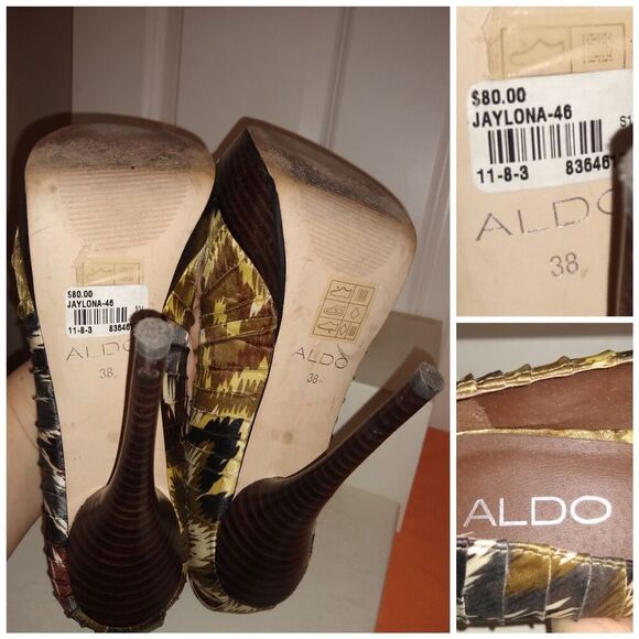 Aldo Ikat Print Platform Heels – Size 38 US 7.5–8 Stiletto 5” with 1.5” Platform - Picture 5 of 5